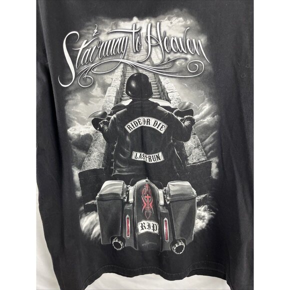 David Gonzales Art Ride or Die Stairway to Heaven T-Shirt Mens Size 2XL - Picture 2 of 6